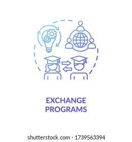 Exchange programs concept icon. International education. University students language exchange idea thin line illustration. Vector isolated outline RGB color drawing