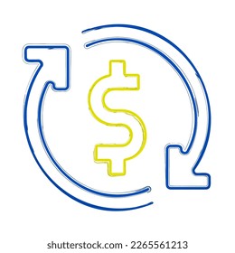 exchange rate brush on white background, vector illustration.