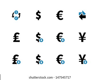 Exchange Rate duotone icons. Vector illustration.