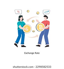 Exchange Rate Flat Style Design Vector illustration. Stock illustration