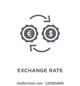 Exchange rate icon. Exchange rate design concept from Ecommerce collection. Simple element vector illustration on white background.