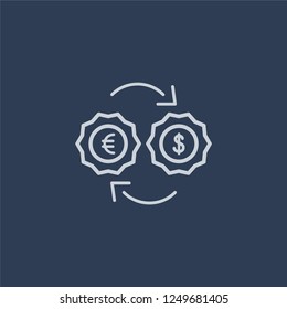 Exchange rate icon. Exchange rate linear design concept from Ecommerce collection. Simple element vector illustration on dark blue background.