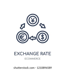 Exchange rate icon. Exchange rate linear symbol design from Ecommerce collection. Simple outline element vector illustration on white background.