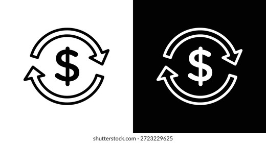 Conceito de logotipo de ícone de taxa de câmbio em traços