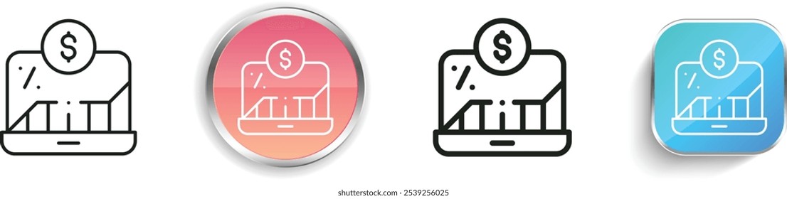 icono de tipo de cambio. Diseño de estilo lineal delgado, regular y de Botón aislado sobre fondo blanco
