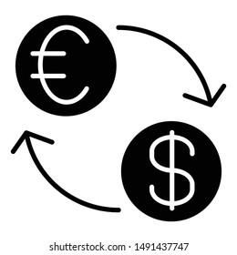 Exchange Rate Icon, Vector Illustration, Business Glyph