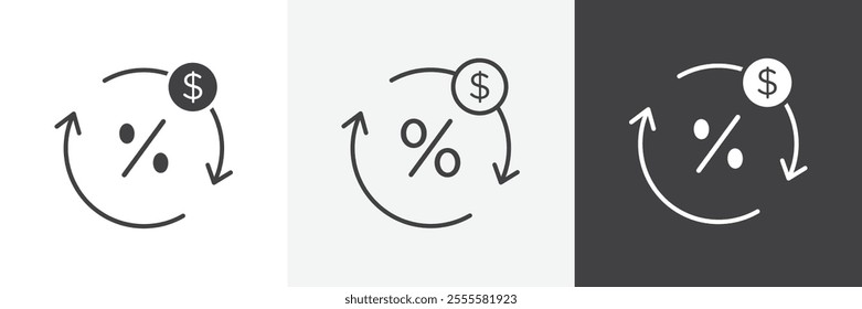 Exchange rate icon vector set for ui designs