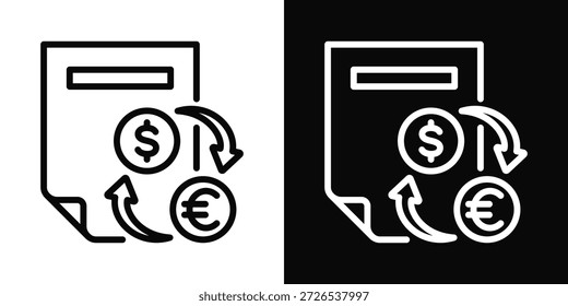 Ícone De Taxa De Câmbio Branco E Preto Estilo De Plano De Fundo