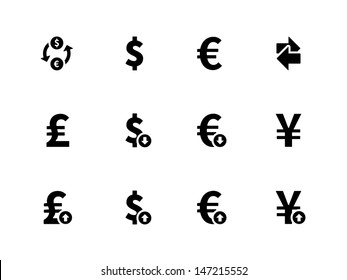 Exchange Rate icons on white background. Vector illustration.