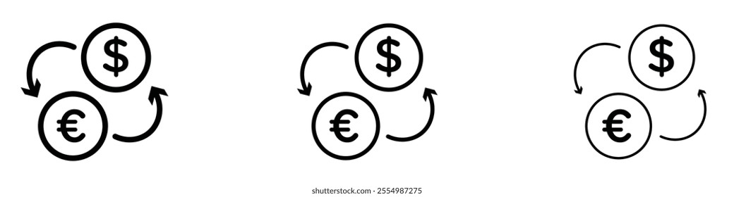 Exchange rate icons in tree different stroke sizes