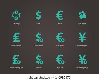 Exchange Rate icons. Vector illustration.