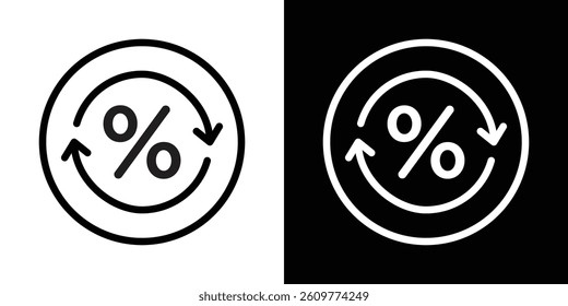 Exchange rate icons vector set in stroke line style