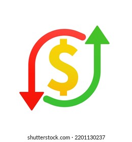 Exchange rate of money. Vector illustration