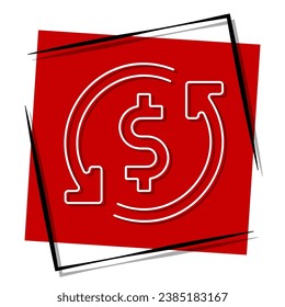 exchange rate red banner in frame. Vector illustration.