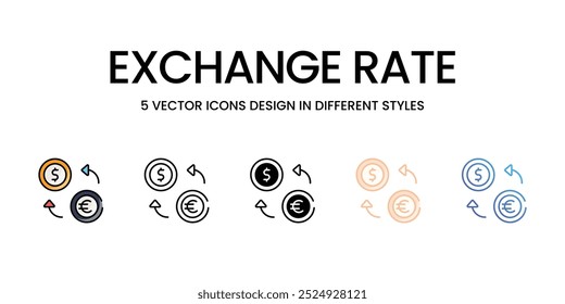 Ícones de vetor Taxa de Câmbio definidos prontos para usar ilustração de estoque