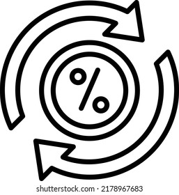 Diseño de iconos de línea de vector de tasa de cambio