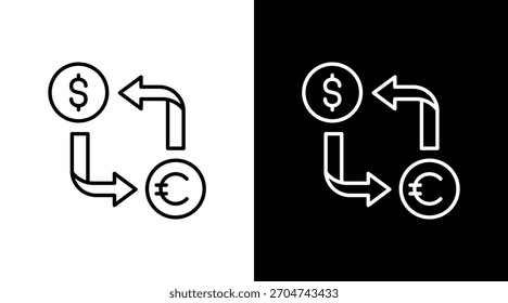 Design do Conjunto de Ícones Brancos da Taxa de Câmbio