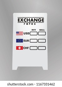 Exchange rates board. vector illustration