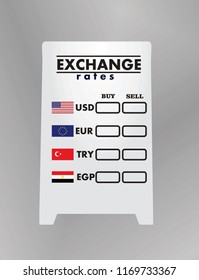 Exchange rates board. vector illustration