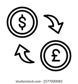 Exchange Rates icon line vector illustration