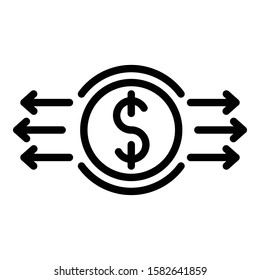 Exchange rates icon. Outline exchange rates vector icon for web design isolated on white background