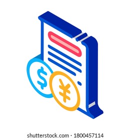 vector de icono de tipos de cambio. signo de tipo de cambio isométrico. ilustración de símbolo aislado de color
