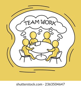 Intercambiar y buscar ideas de negocios. lluvia de ideas colaborativa y encuentro de personas creativas con ideas de bombillas. Ilustración del vector