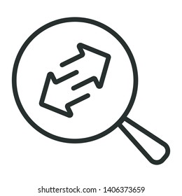 exchange search - minimal line web icon. simple vector illustration. concept for infographic, website or app.