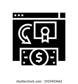 exchange share company to moey glyph icon vector. exchange share company to moey sign. isolated contour symbol black illustration
