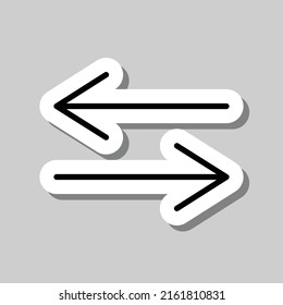 Exchange simple icon vector. Flat design. Sticker with shadow on gray background.ai