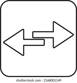 Exchange square button. Moving. Vector linear icon illustration isolated line art on white background..eps
