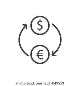 EXCHANGE stroke icon in black