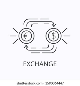 Exchange thin line icon. Flat design modern business concept. Vector illustration