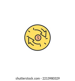 exchange thin line icons. Vector illustration isolated on white. Editable stroke.
