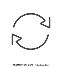 Exchange trade icon, return or swap, swap cycle, thin line web symbol on white background - vector illustration eps10