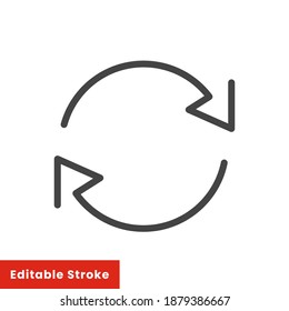 Exchange trade icon, return or swap, swap cycle, thin line web symbol on white background - editable stroke vector illustration eps10