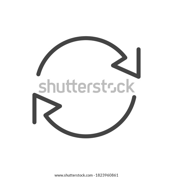 Exchange\
trade icon, return or swap, swap cycle, thin line web symbol on\
white background - vector illustration\
eps10