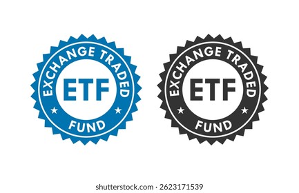Exchange traded fund badge design logo template illustraion