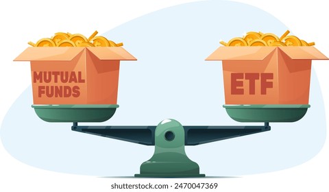 Exchange Traded Investment Fund und Investmentfonds. Vektorillustration