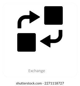 exchange and transfer icon concept