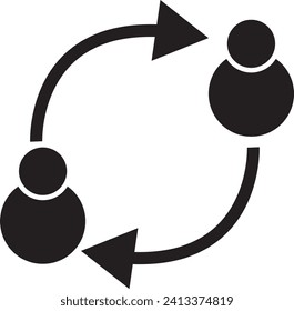 Exchange users person icon. Person exchange sign. Replace symbol. flat style.
