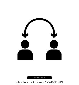 Exchange users person icon vector illustration logo template for many purpose