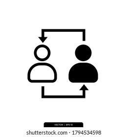 Exchange users person icon vector illustration logo template for many purpose