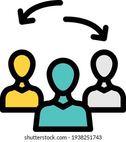 icono de línea de color de vector de intercambio