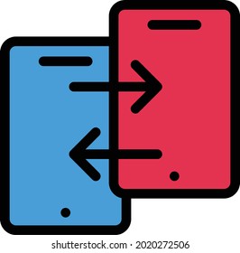 exchange vector colour line icon