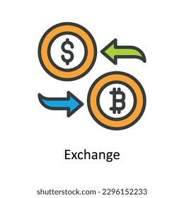 Vector de Exchange   Rellenar iconos de contorno. Material gráfico simple