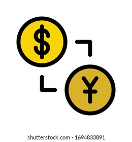 icono de intercambio de color plano vectorial 