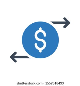 exchange vector glyph colour icon 
