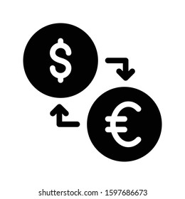 exchange vector glyph flat icon 