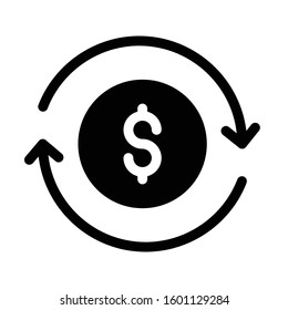 exchange vector glyph flat icon 